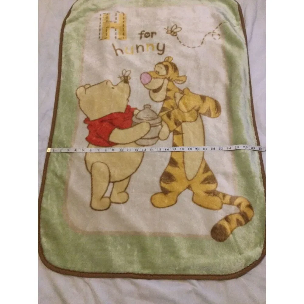 Winnie‎ Pooh Tigger H for Hunny Luxury Plush Fleece Crib Baby Blanket Vintage